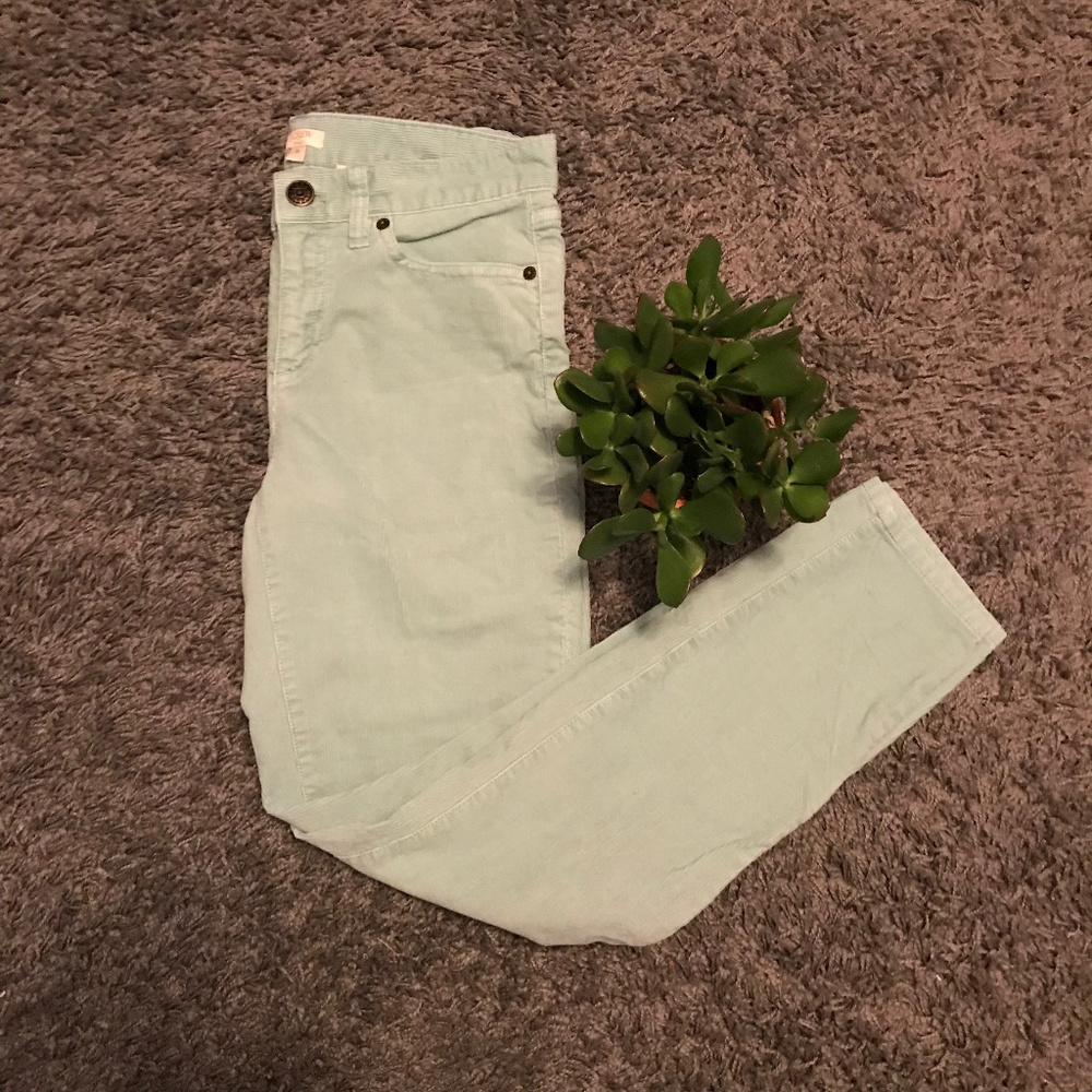 J. Crew | Aqua Corduroy Skinny Jeans